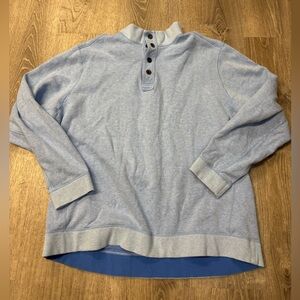 Tommy Bahama Reversible Pullover Sweater Mens 2XL Blue 1/4 Snap Cotton Blend